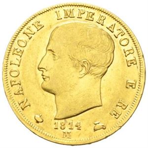 Napoleon I, 40 lire 1814 M