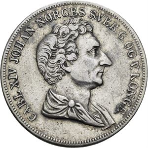 CARL XIV JOHAN 1818-1844. KONGSBERG. Speciedaler 1844