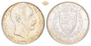 1 krone 1908, myntmerke på plate