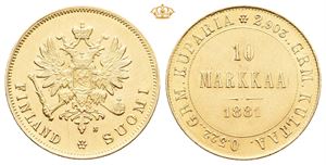 Alexander III, 10 markkaa 1881