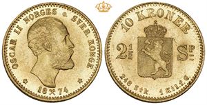10 kroner/2 1/2 speciedaler 1874
