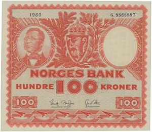 100 kroner 1960. G.8888897.