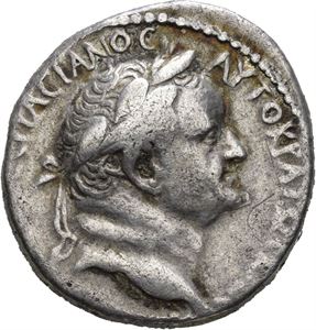 Seleucis & Pieria, Antiokia ad Orontem, Vespasian 69-79, tetradrachme, 69-70 e.Kr. R: Ørn stående mot venstre