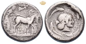 SICILY, Syracuse. Deinomenid Tyranny, 485-466 BC. AR tetradrachm (16,68 g)