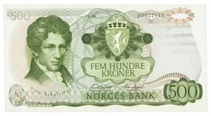 500 kroner 1978 Z0022111, Erstatningsseddel/replacement note