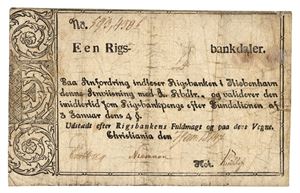 1 rigsbankdaler 7.januar 1814. No.593438b