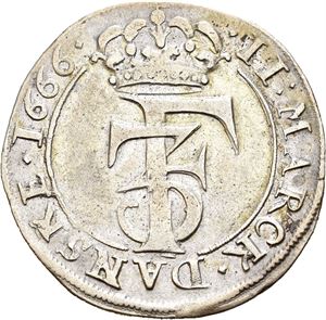 Frederik III 1648-1670. 2 mark 1666. S.105