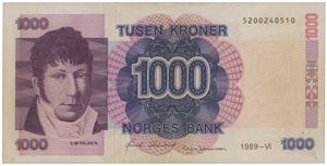 1000 kroner 1989. 5200240510. Variant.