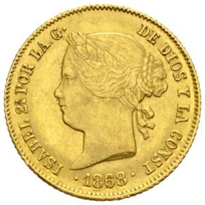 Isabella II, 4 pesos 1868.