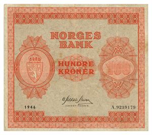 100 kroner 1946. A9239179
