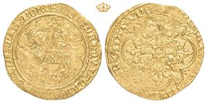 Charles IV, le Bien-Aimé, ou le Fol, 1380-1422. AV Agnel d'or (24,5 mm; 2,51 g). u.år/n.d. Paris, preget i 1417
