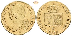 Ludvig XVI, 2 Louis d`or 1786 K. Små hakk/minor pecks