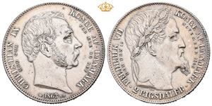 Speciedaler 1863. København. Tronskiftet. Lett renset, kanthakk/slightly cleaned, edge nick. S.1