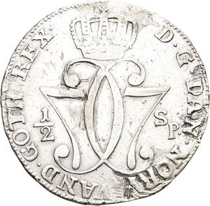 CHRISTIAN VII 1766-1808 1/2 speciedaler 1778. Har vært anhengt/has been mounted. S.2