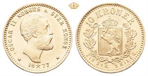 Norway. 10 kroner 1877