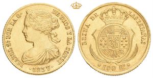 Isabella II, 100 reales 1857. Sevilla