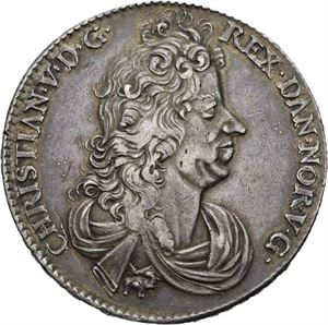 CHRISTIAN V. KONGSBERG. Speciedaler 1694. "Hæc boreas...". S.14