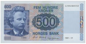 500 kroner 1991. 4200288532