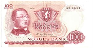 100 kroner 1973. X8163302