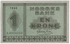 1 krone 1940. A.0324350