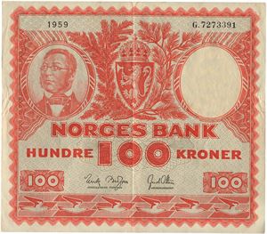 100 kroner 1959. G7273391