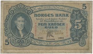 5 kroner 1901. A.1199604.