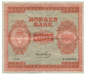 100 kroner 1949. B8300968