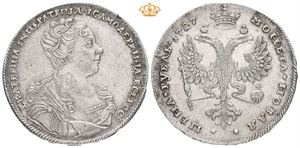 Katharina I, rubel 1727. Red mint