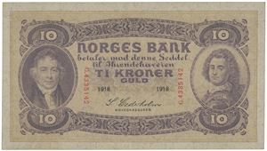 10 kroner 1918. G.4335142.