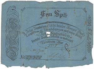 5 speciedaler 1827. No. 27322