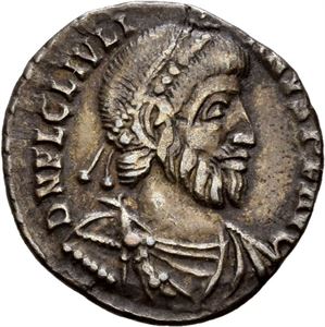 Julian II 360-363, siliqua, Constantia/Arelate 361-362 e.Kr. R: Innskrift innenfor krans