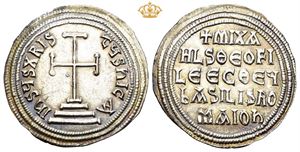 Michael II with Theophilos. AD 820-829. AR miliaresion (2,19 g).