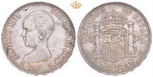 Alfonso XIII, 5 pesetas 1891 (91)