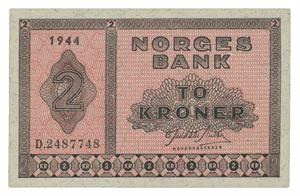 2 kroner 1944. D2487748