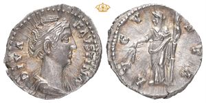Diva Faustina Senior. Died AD 140/141. AR denarius (17,5 mm; 3,07 g)
