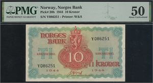 10 kroner 1944. Y086251.