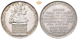 Frederik IV, Reformasjonsfesten 1717. Berg. Sølv. 43 mm