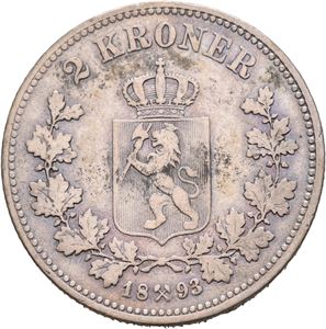 Norge, Oscar II, 2 kroner 1893