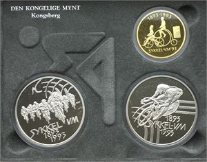 Komplett sett Sykkel VM. 1 stk. 1500 kroner og 2 stk. 100 kroner