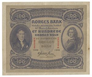 100 kroner 1940. B.6509789