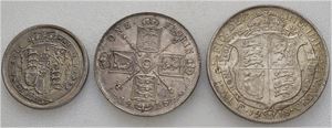 Lott. Shilling 1817, florin 1918 & 1/2 crown 1918