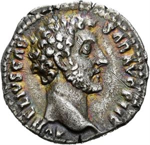 Marcus Aurelius 161-180, denarius, Roma, 148-149 e.Kr. R: Providentia stående mot venstre