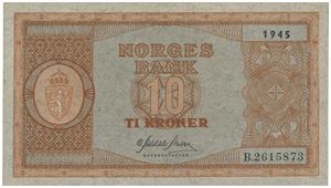 10 kroner 1945. B.2615873.
