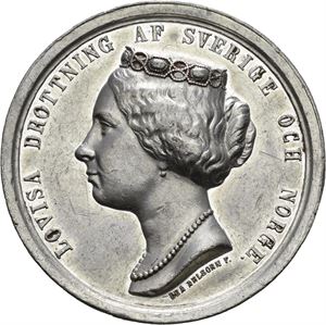 Dronning Louises død 1871. Ahlborn. Tinn. 44 mm