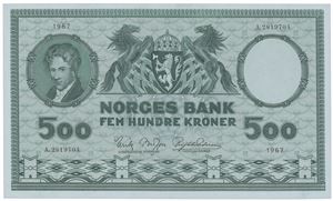 500 kroner 1967. A.2819704.