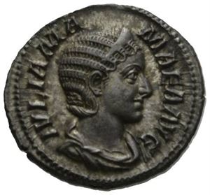 JULIA MAMAEA d.235 e.Kr., denarius, Roma 228 e.Kr. R: Felicitas stående