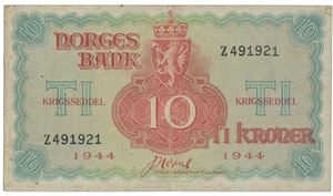10 kroner 1944. Z491921.