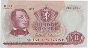 100 kroner 1972. U0212434.