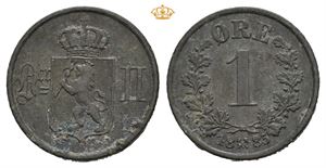 1 øre 1885. Korrodert/corroded