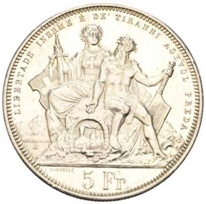 5 francs 1883. Lugano